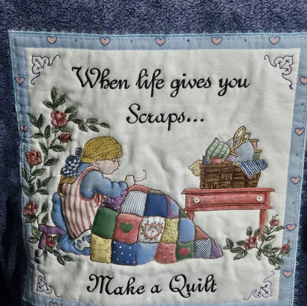 Vintage Patch Denim shirt Blue Size L •When life gives you scraps.make a quilt - Picture 6 of 12
